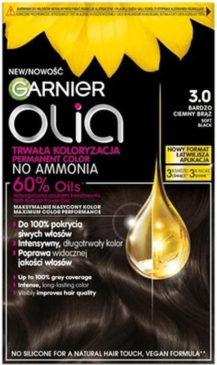 Garnier Olia farba do włosów 3.0 Soft Black (3.0 Soft Black)