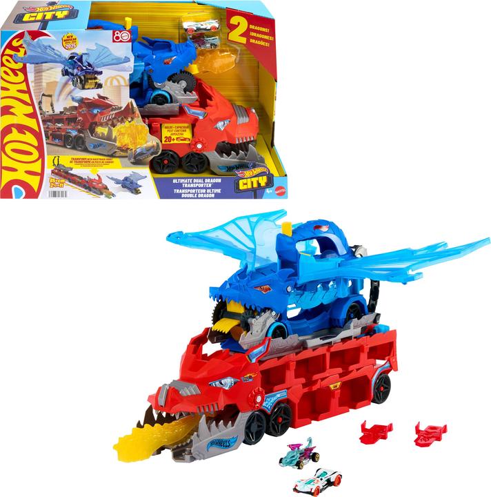 Image du produit Hot Wheels City Ultimativer 2-in-1 Drachen Transporter