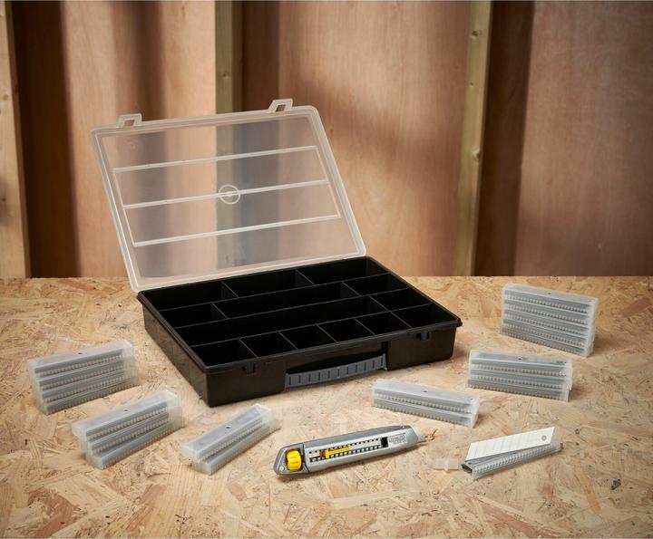 Actual product image Stanley Cutter Interlock 18mm + 200 blades + organiser (Cutters)