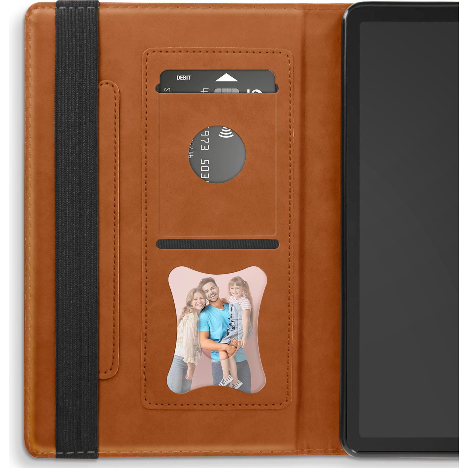 Avizar Business Etui, Fächer und Standfunktion Series (Galaxy Tab A9), Tablet Hülle, Braun
