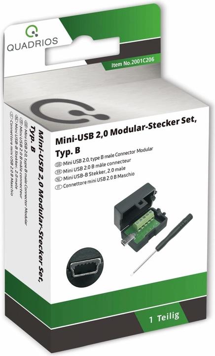 Immagine prodotto Quadrios Set di spine modulari Mini-USB 2.0, spina di tipo B, dritta 2001C206 Contenuto: 1 pezzo.