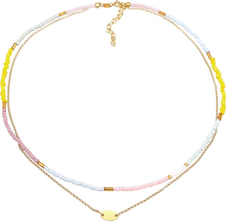Produktbild Elli Choker, Layer, Multi-Color, Plättchen (925 Sterling Silber vergoldet, No Stein, Glas, Plastik, 36 cm)