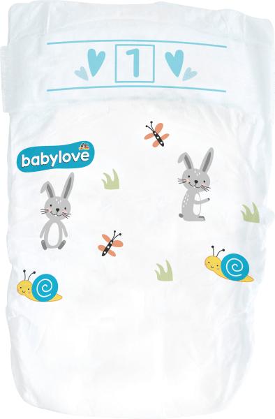 Actual product image dm babylove Premium nappies (Size 1, Pack, 28 pcs.)