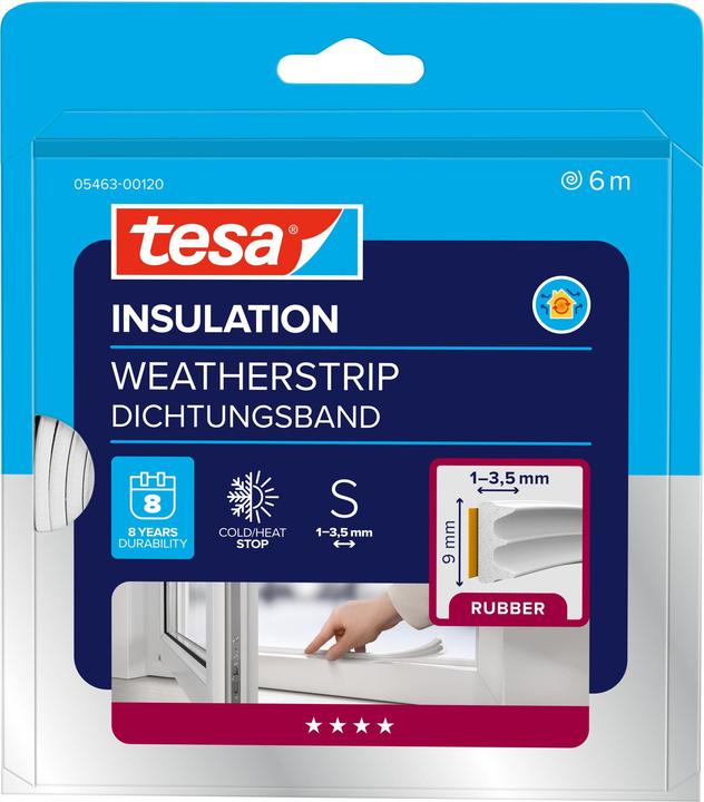 Actual product image tesa tesamoll CLASSIC E-profile window seal, rubber seal for insulation
