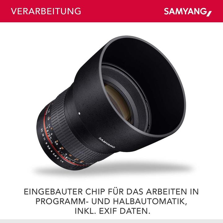 Produktbild Samyang 85mm f/1.4 AS IF UMC - Sony E (Sony E, Vollformat)