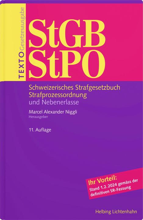 Actual product image TEXTO StGB/StPO (German, Marcel Alexander Niggli, 2024)