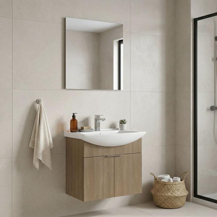 Produktbild Homitis Purus 65 Bathroom Cabinet With Sink & Mirror Set (2 Pieces)
