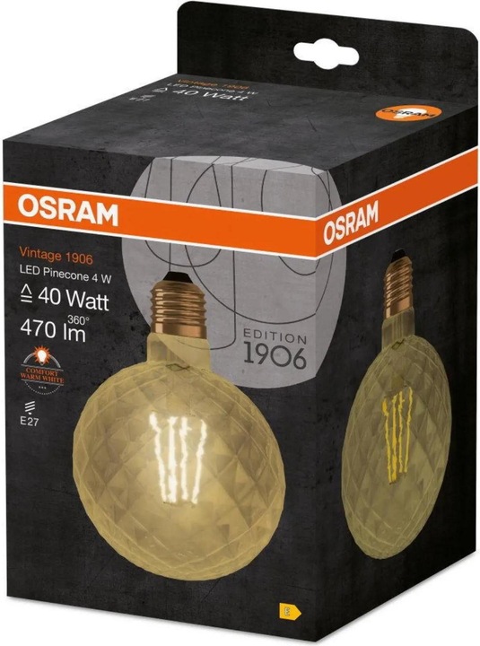 Actual product image Osram Vintage 1906 LED Pine (E27, 4.50 W, 470 lm, 1 x, E)