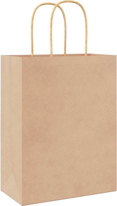 Immagine prodotto VidaXL Sacchetti di carta kraft 50 pezzi con manico marrone 22x11x28 cm (Borsa da regalo, 50 x)