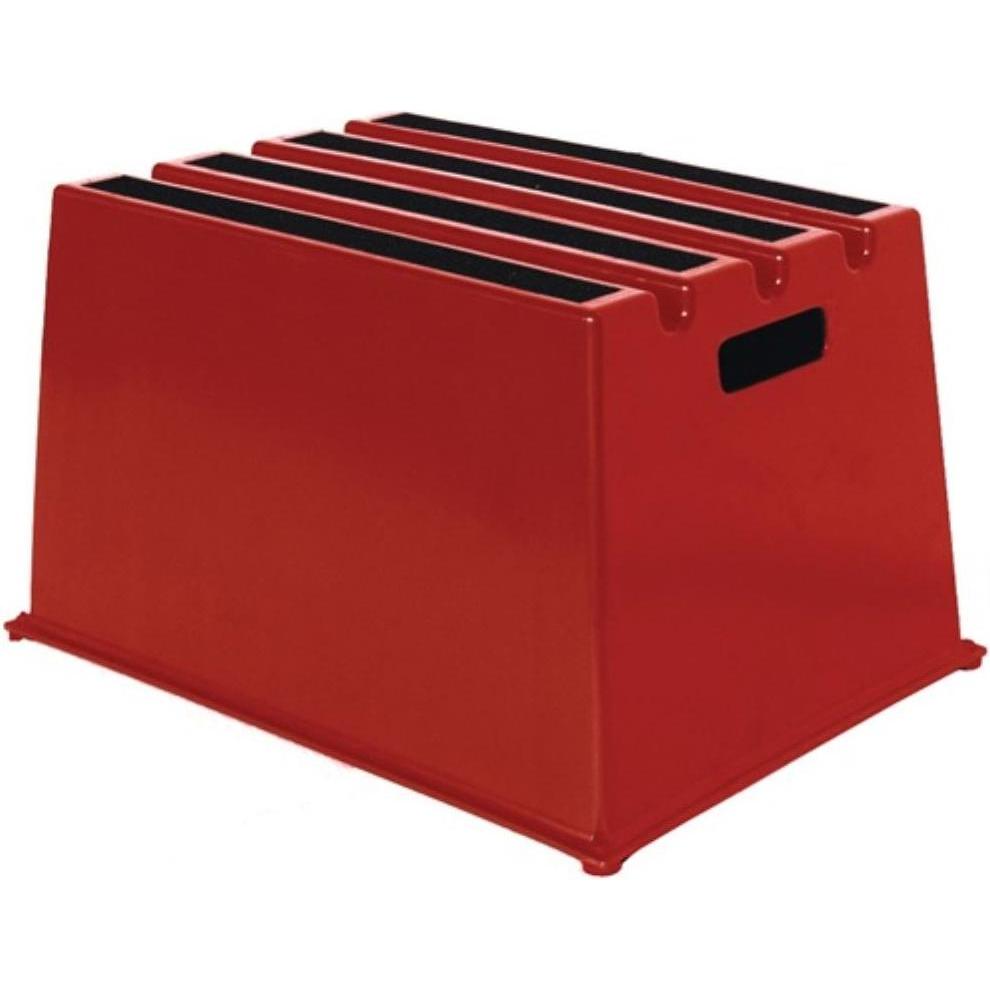 Twinco, Leiter + Gerüst, Schwerlasttritt Stufen einschl. Plattform 1 Plattformhöhe 307 mm Kunststoff rot (Trittleiter, 3...