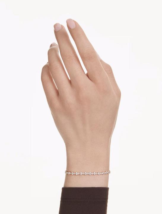 Produktbild Swarovski Matrix Tennis Armband Rundschliff Weiss Goldlegierungsschicht (24 cm, Swarovski Metall)