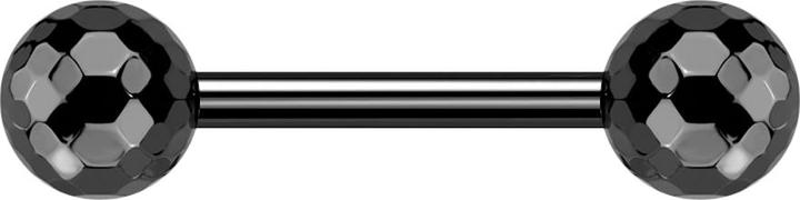 Produktbild Star Piercing Threadless Barbell schwarz mit zwei Discokugeln schwarz (ohne Messing, Titan)