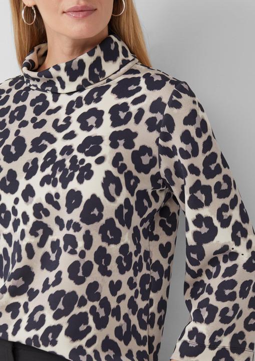 Produktbild s.Oliver Sweatshirt Scuba-Sweatshirt im Relaxed Fit mit Leo-Print (46)