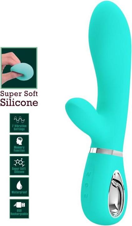 Actual product image Pretty Love Thomas Multifunctional G-Spot Vibrator Aqua Green