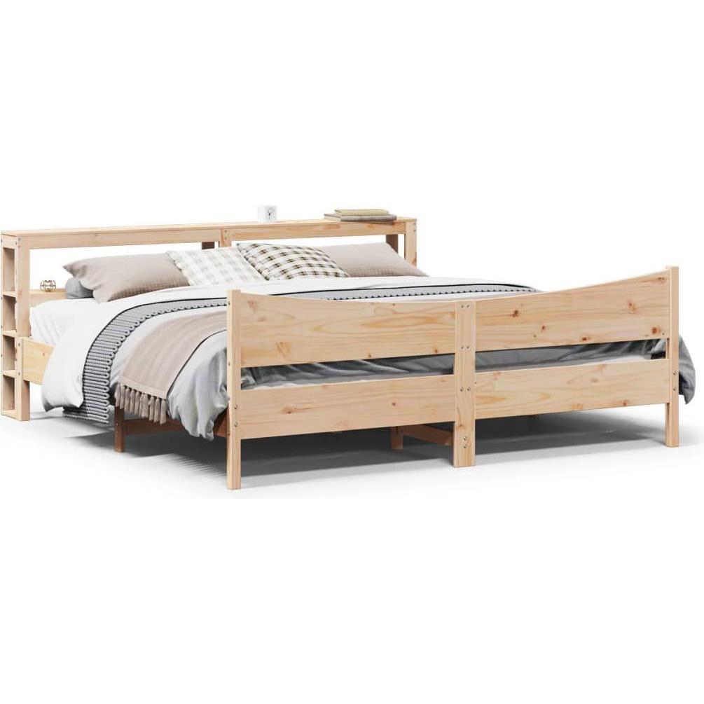 VidaXL, Bett, Massivholzbett Holzbett Bett Doppelbett mit Kopfteil 180x200cm Kiefer (180 x 200 cm)