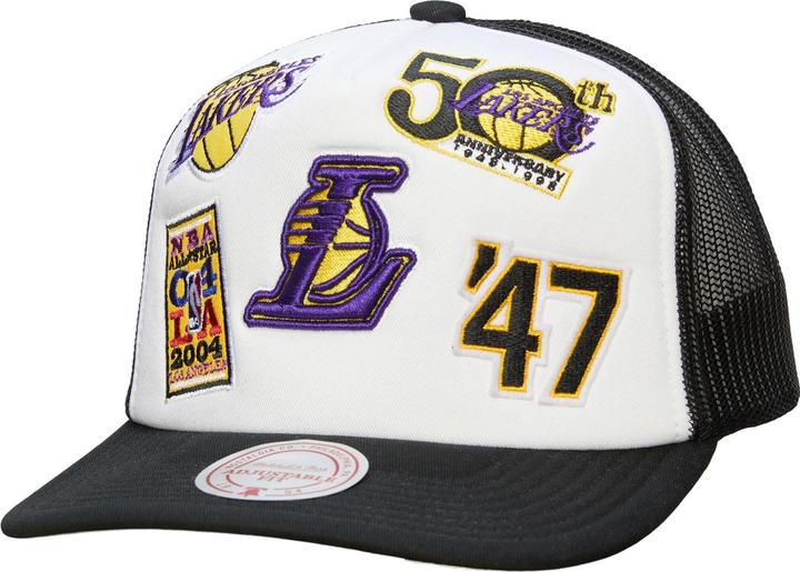 Actual product image Mitchell & Ness Mesh Trucker Cap GRIDLOCK Los Angeles Lakers
