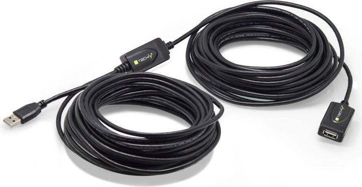 Produktbild Techly USB2.0 Aktives Verlängerungskabel, 20 m Dieses aktive USB-Kabel verlängert und verstärkt das Signal (20 m, USB 2.0)