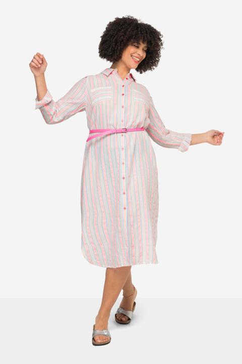 Produktbild Angel of Style Hemdblusen-Midikleid, Streifen, Hemdkragen, 3/4-Ärmel (52)