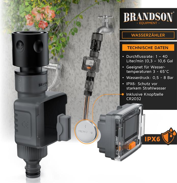 Produktbild Brandson Digitaler Wasserzähler (Bewässerungsuhr)