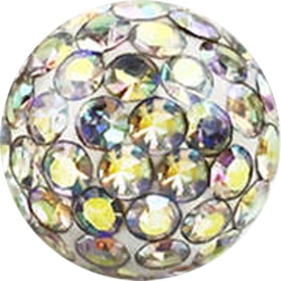 Actual product image Star Piercing Micro crystal ball multicolour epoxy protective coating (without brass, Surgical steel 316L)