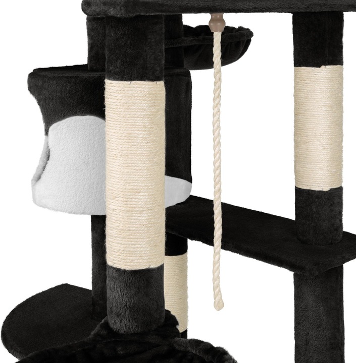 Actual product image tectake Cat tree Duki (204 cm, Black, White)