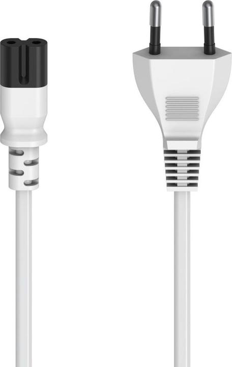 Image du produit Hama Câble d'alimentation avec prise européenne, prise à 2 broches, double rainure/C7, 1,5 m, blanc (1.50 m)