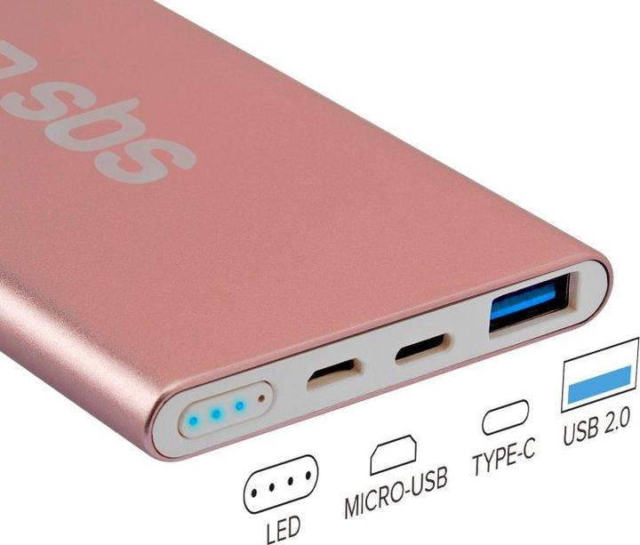 Image du produit SBS Charge rapide 5000mAh Power bank - Collection Or (5000 mAh, 18.50 Wh)