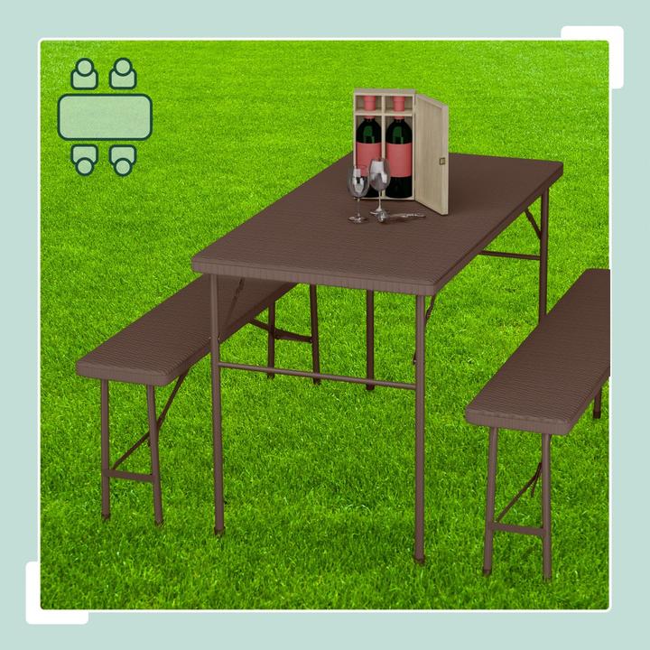 Produktbild Relaxdays 3-tlg. Bierzeltgarnitur (120 x 61 x 73 cm)