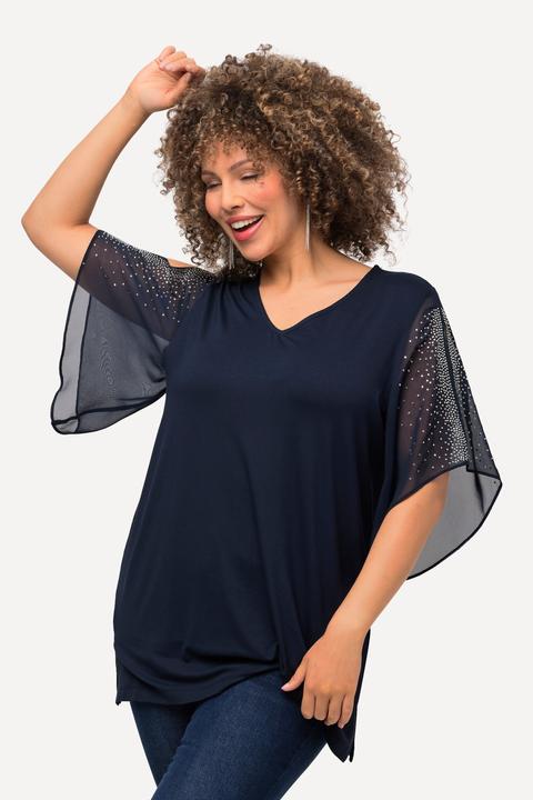 Produktbild Ulla Popken Tunika, Glitzersteinchen, A-Linie, V-Ausschnitt, 3/4-Arm (42, 44)