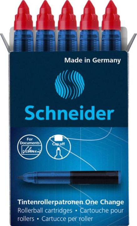 Produktbild Schneider Rollerpatrone 0.6mm 4029R One Change rot 5 Stück (Tintenfass, Rot, 0.60 mm)