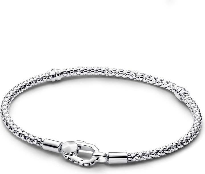Pandora Studded Clasp & Chain Bracelet (19 cm, Silber 925)