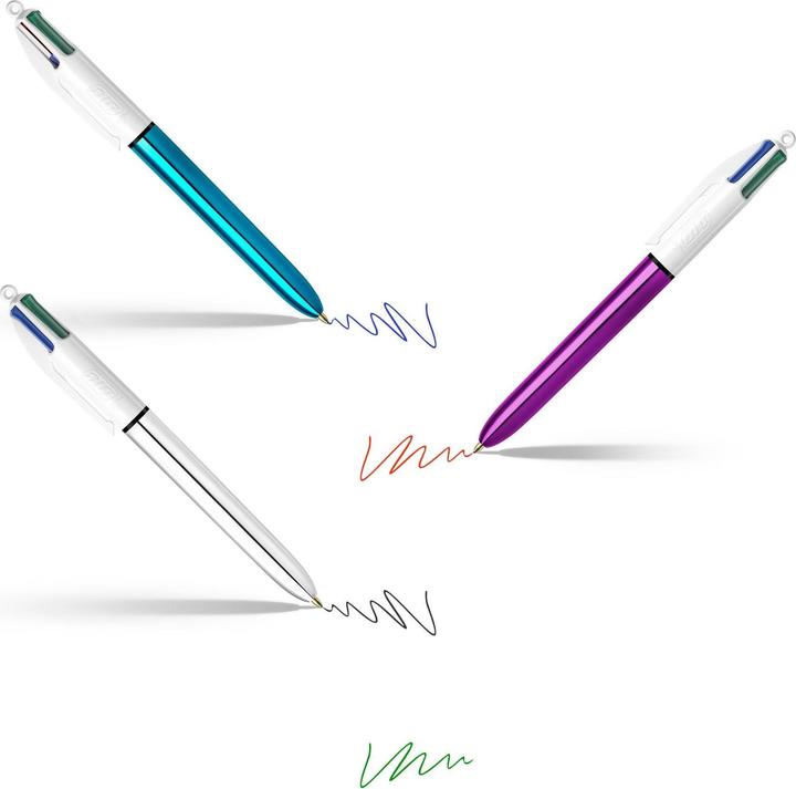Immagine prodotto Bic CLIP - Penna a sfera (Argento, Bianco, Ciano, Giallo, Magenta, Verde, Viola, 6x)