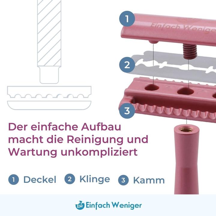 Actual product image Einfach Weniger Shaving razor in different colours Coral