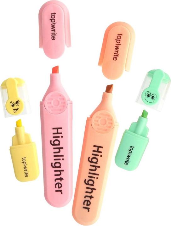 Productafbeelding Topwrite Markeerstift 4st 11,5x2,5cm PL (Veelkleurig, 4 x)