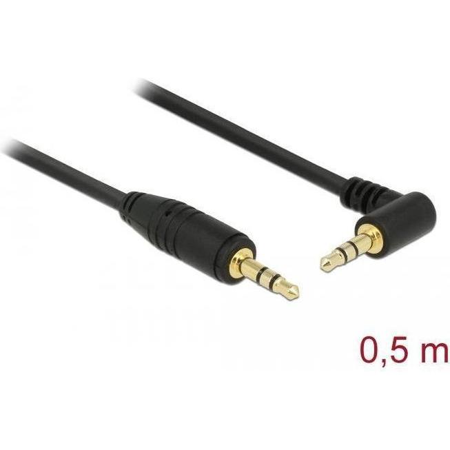 Delock Klinkenkabel 3 Pin Stecker > Stecker (0.50 m, 3.5mm Klinke (AUX)), Audio Kabel