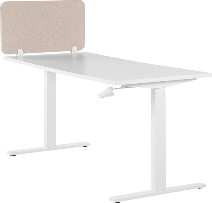 Produktbild Beliani Schreibtischtrennwand beige 80 x 40 cm WALLY (80 x 40 x 2 cm)