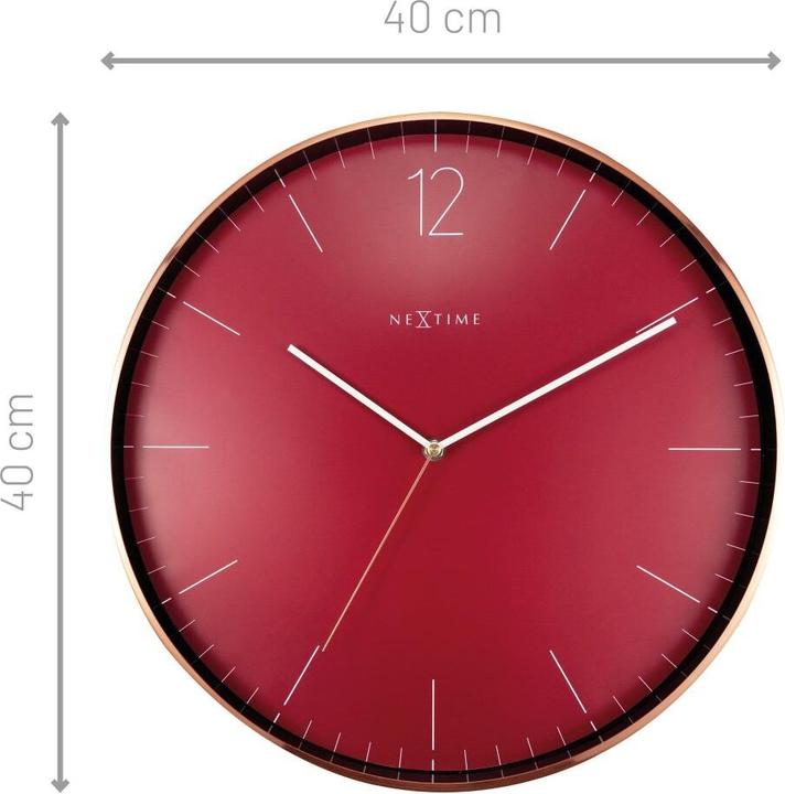 Produktbild Nextime Wanduhr Very Essential 40 Ø, Kupfer/Rot (40 cm)