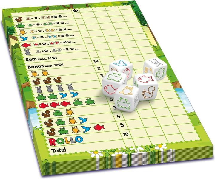 Immagine prodotto Asmodée Rollo - Animali Yatzee (Multilingue, 2 - 6 Giocatori)