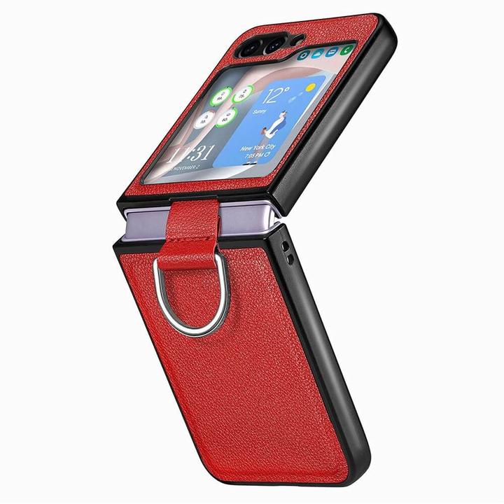 Image du produit Cover-Discount Galaxy Z Flip5 - Étui hybride avec support pour anneau rouge (Samsung Galaxy Z Flip5)