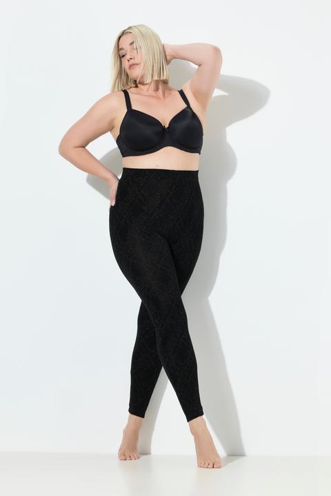 Actual product image Ulla Popken Sparkling Patterned Footless Tights (58, 60)