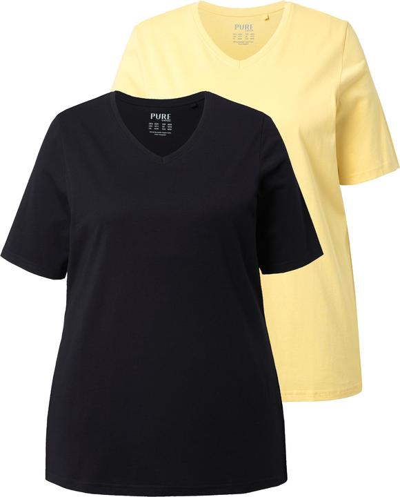 Actual product image Ulla Popken 2 Pack of Eco Cotton Basic Tees (56)