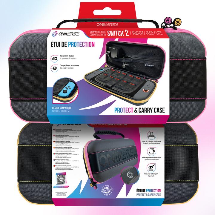 Image du produit Oniverse Trageetui für Nintendo Switch™ 2, Switch™ & Switch OLED™ - Gaming-Zubehör - Pink-Yellow (Switch, Switch OLED)