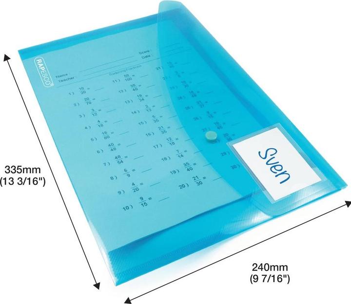 Actual product image Rapesco Document pouch, DIN A4+, PP, assorted colours (A4+, 1x)