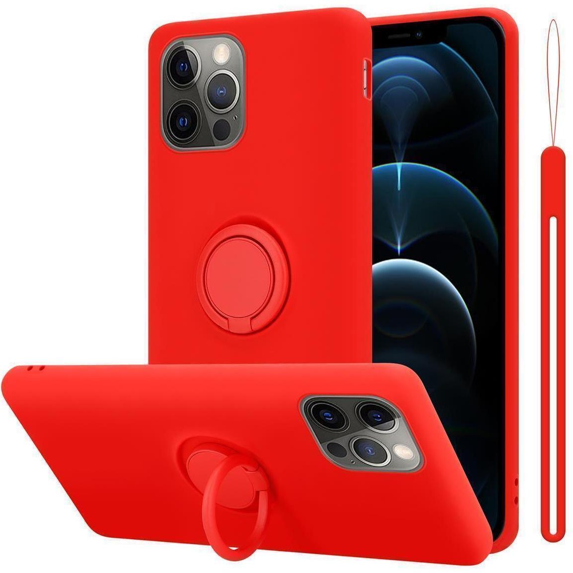 Cadorabo TPU Liquid Ring Silicone Case Hülle (Apple iPhone 13 mini), Smartphone Hülle, Rot