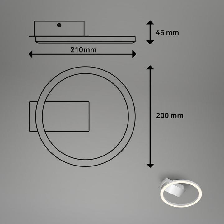 Image du produit Briloner Plafonnier LED, chrome mat/chrome, LED/5W (500 lm)