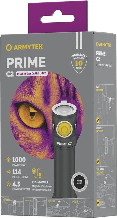 Immagine prodotto ArmyTek Latarka PRIME C2 PRO MAGNET USB Bianco (10.40 cm, 930 lm)