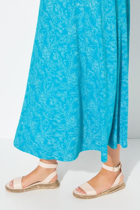 Produktbild Ulla Popken Maxikleid, gemustert, A-Linie, V-Ausschnitt, ärmellos (46, 48)