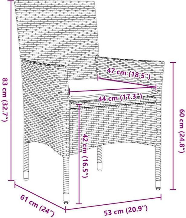 Actual product image vidaXL Garden dining set (80 cm)