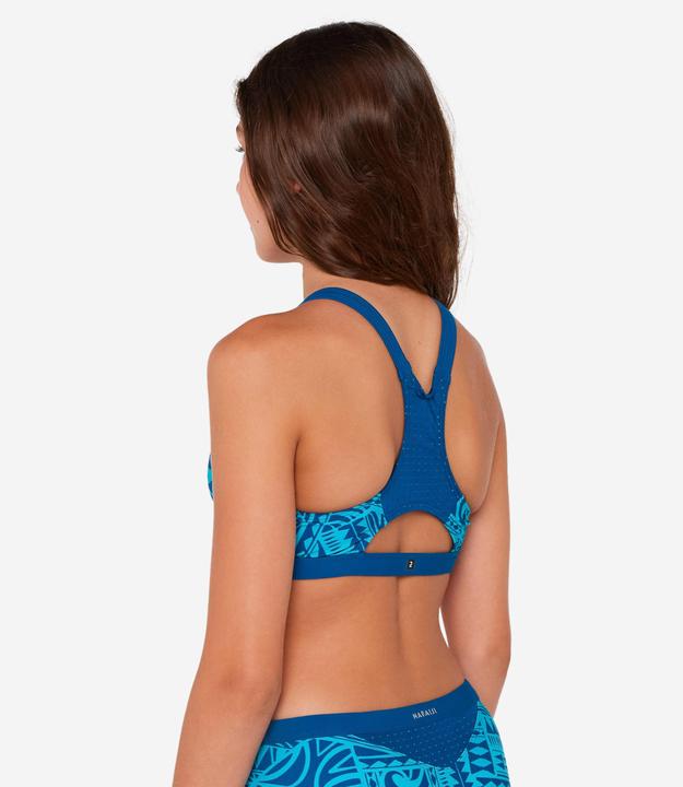 Actual product image Nabaiji Sportbikini Oberteil Mädchen - 500 Kamyleon Fatu blau/türkis