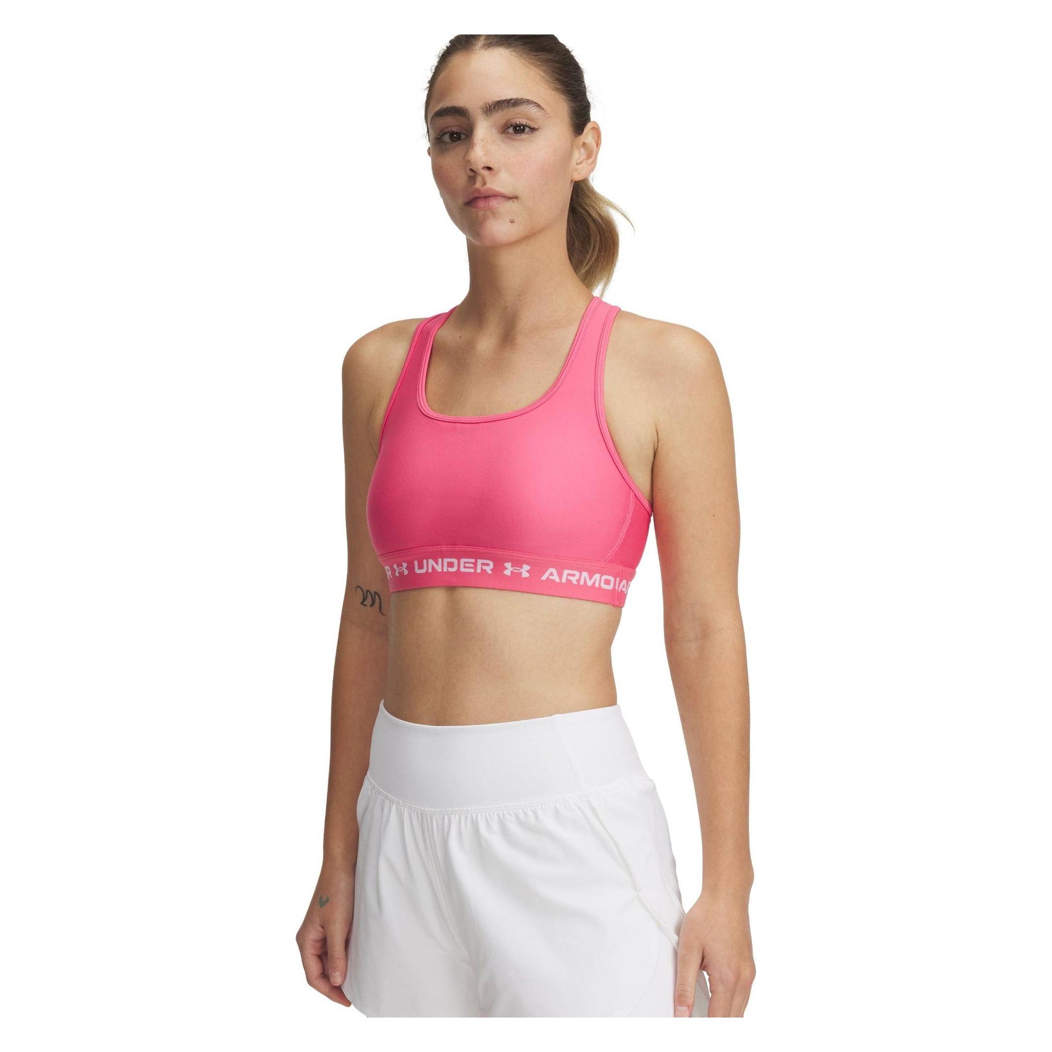 Under Armour, Sport-Bh, Armour Mid Crossback Sports Bra - Sport-Bh - Damen (M), Pink